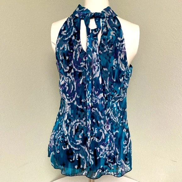 B-Wear Byer California Multicolored Sleeveless Teal & Purple Dressy Blouse Sz S - Picture 3 of 9